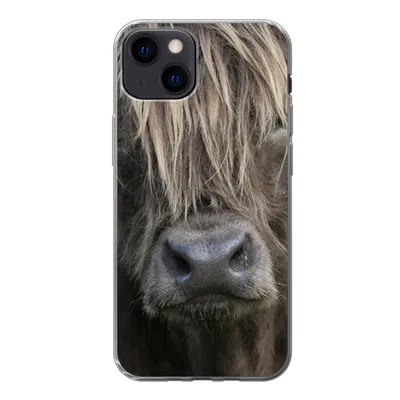 Produktbild von MuchoWow® Handyhülle Schutzhülle Hülle für iPhone 13 Schottischer Highlander - Braun - Nase Silikon Softcase Handy Hülle - Karteninhaber