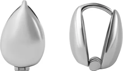 Produktbild von 925/- Echt Silber Klapp-Creolen "Breahma" in U-Form, 925/rhodiniert