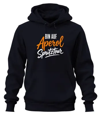 Produktbild von Bin auf Aperol Spritztour Sommer Party Cocktail Getränk Hoodie Kapuzenpullover, Navy, M