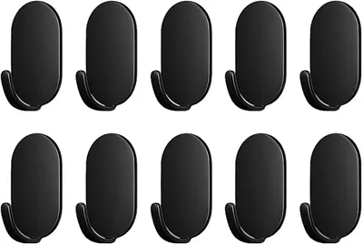 Imagen del producto de Ganchos autoadhesivos de acero inoxidable, 10 unidades, color , para baño y cocina