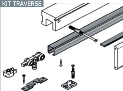 Produktbild von Applisystem FIBROTUBI Aufputz-Schiebetürsystem - Traverse 600-900 - 92030002