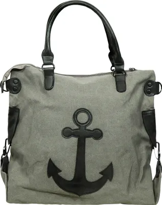 Produktbild von Maritime Schultertasche mit Ankermotiv, 40x42 cm, viel Stauraum und verstellbarem Gurt