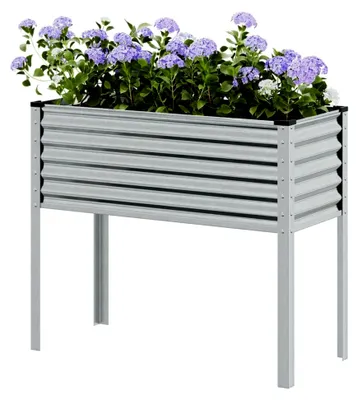 Produktbild von Pflanzkübel Hochbeet aus Metall für Garten und Terrasse 100x41x90 cm verzinkter Stahl