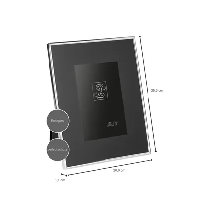 Produktbild von Fink SORA, Bilderrahmen 13x18 cm, Glas, versilbert, Metall, glatt, schwarz, silber, L. 26 cm, B. 20 cm, H. 1.5 cm 133210