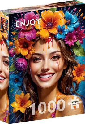 Zdjęcie produktu dla Puzzle 1000 elementów Enjoy – Dziewczynka z kwiatami