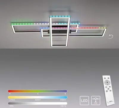 Zdjęcie produktu dla Lampa sufitowa czarna TIBER LED kolory RGB Leuchten Direkt SellTec 7514018 sterowana pilotem
