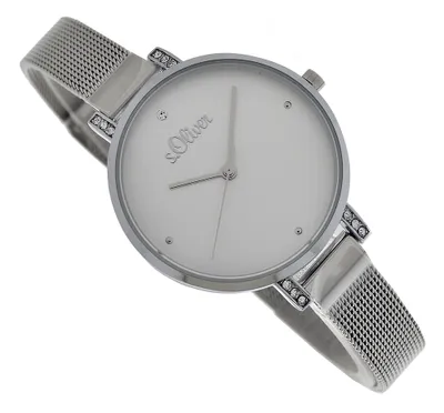 Produktbild von s.Oliver Damen Analog Quarz Armbanduhr mit Edelstahl Armband SO-3551-MQ