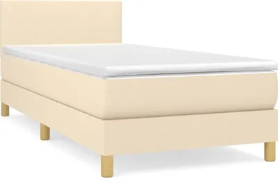 Produktbild von vidaXL Boxspringbett mit Matratze Creme 80x200 cm Stoff
