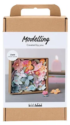 Produktbild von Creativ Company Modellierset Blumen Pastellfarben Silk Clay 3D Kunstwerk