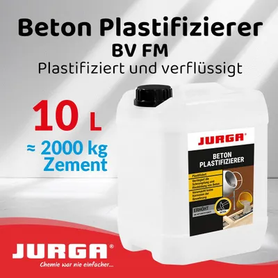 Produktbild von Jurga Beton Plastifizier 10L, Zusatzmittel für Estrich und Zement, Betonverflüssiger