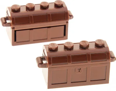 Obrázek produktu pro 2x Lego truhla s pokladem truhla červená hnědá 2x4 víko krabice 5x2x2 4211162 4739 4738a
