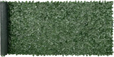 Zdjęcie produktu dla Ogrodzenie z bluszczu, sztuczna zielona ścianka o wymiarach 1,5 x 4 m, ogrodzenie z bluszczu z podkładem z siatki i wzmocnionymi połączeniami, sztuczne żywopłoty z liśćmi winorośli do ogrodu, podwórka, balkonu