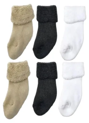 Produktbild von Erstlings Söckchen 3er Pack » Socken Vollfrottee » 3 Paar Babysocken » Söckchen für Neugeborene: Beige Farbe: Beige
