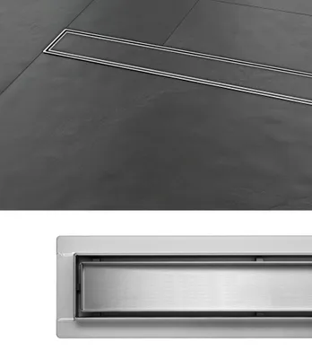 Produktbild von Duschrinne Bodenablauf Madeira 90 cm Edelstahl Siphon Befliesbar Ablaufrinne Ultra Flach