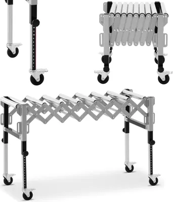 Produktbild von Rollenbahntisch klappbar 9 Rollen bis zu 130 kg 145 x 59 x 96 cm