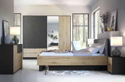 Productafbeelding van Complete Slaapkamer Meubelset MELODY - Kledingkast, Opbergbed, Nachtkastjes en Dressoir