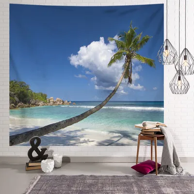 Obrázek produktu pro Tapiserie na zeď, tapiserie venkovní 150x200cm Plážové téma Nástěnná dekorace Ložnice pro ložnici Domácí kancelář Dekorace(03#)