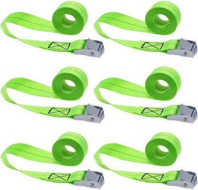 Produktbild von Motorrad-Spanband 6er Set, extrem robust, 2,5 cm x 1 m, grün