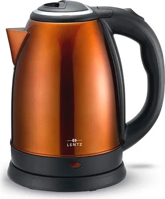 A bronze electric kettle with a black handle and base.