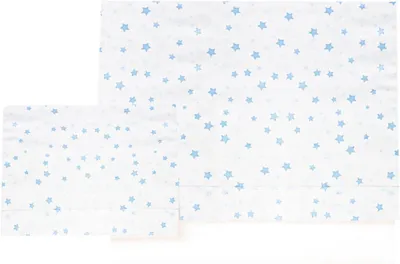 Obrázok produktu pre Detská posteľná bielizeň 60 x 120 cm, 100% bavlna, do detskej postieľky, modrá biela