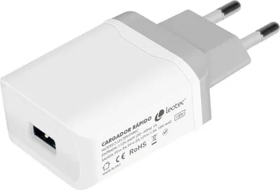 Produktbild von Leotec Wandladegerät LECSPHTYPEC/ 1xUSB + Kabel USB zu USB Typ-C/ 18W