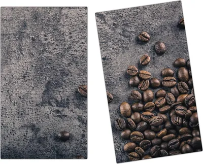 Produktbild von Spritzschutz Herdabdeckplatte Schneidebrett aus Glas Kaffeebohnen geröstet 2-Teilig (60x52cm)