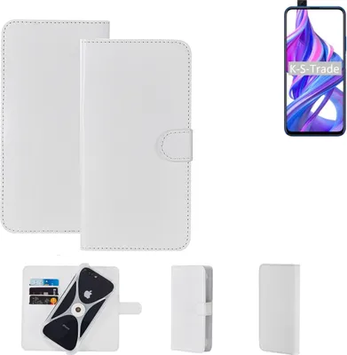 Produktbild von K-S-Trade Handy Hülle Schutz Hülle kompatibel mit Huawei Honor 9X Cover Case Bookstyle Bumper weiß 1x