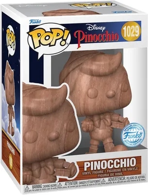 A Funko Pop! vinyl figure of Pinocchio in its original packaging.