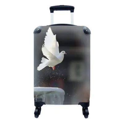 Produktbild von MuchoWow® Koffer Handgepäck Trolley Rollkoffer Kleine Reisekoffer mit 4 Rollen - Taube - Vogel - Weiß - Cabin Size < 55x40x23 cm & 55x40x20 cm - Fotokoffer - Kabinenkoffer - Boardgepäck - Reise-Box - Reisekoffer - Reisegepäck - Koffer mit Bild - Trolley für Kinder