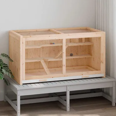 Zdjęcie produktu dla vidaXL Klatka dla chomika 89,5x45x45 cm z litego drewna jodłowego