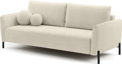 Produktbild von Selsey VERUCO - Sofa mit Schlaffunktion und Chenille-Bezug, cremeweiß