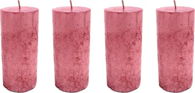 Produktbild von Kerze mit Schimmer - 7 x 10 cm Rosa - 4 Stück