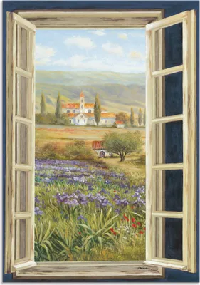 Produktbild von ARTland Wandbild Alu für Innen & Outdoor Provence Fensterblick Größe: 90x130 cm