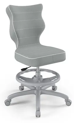 Zdjęcie produktu dla Krzesło Wzrostowe Dla Dzieci I Młodzieży, Ergonomiczne Krzesło Do Biurka, Dla Osób O Wzroście 146-176 Cm, Kolor: Jasny Szary (Jasmine 03), Z Podniesioną Podnóżkiem
