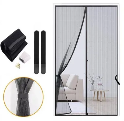 Productafbeelding van Zwembaddekking - Rollende deur met muggengaas, 140x240 cm – Automatisch sluitend, zwart