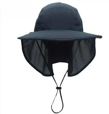 Produktbild von 1 Stück Uni-Sonnenhut mit UV-Schutz und Nackenschutz für Outdoor-Aktivitäten – Dunkelblau