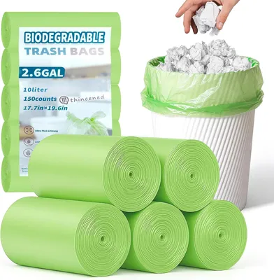 Obrázek produktu pro Sáčky na odpad 10 litrů, odolné proti protržení a úniku, 150 kusů, biologicky rozložitelné, vhodné do kuchyně