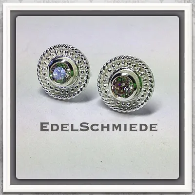 Produktbild von Edelschmiede925 Silberohrstecker 925 mit eingefasstem Zirkonia