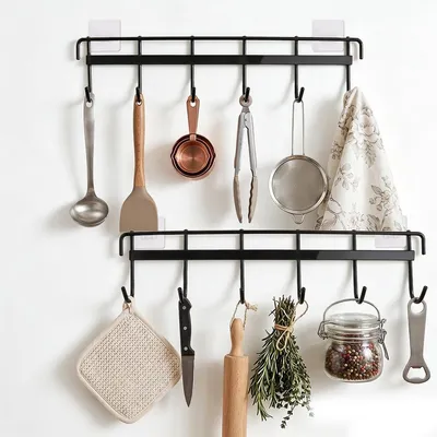 Zdjęcie produktu dla Półki ścienne do kuchni, 2 sztuki, 30 cm, metalowe, do przechowywania akcesoriów kuchennych