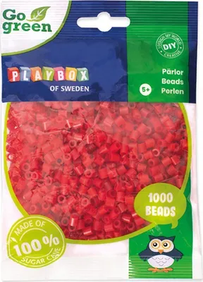 Produktbild von Playbox Bügelperlen Go green Midi 1000 Stk. rot