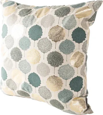 Produktbild von SCHÖNER LEBEN. Kissenhülle Blätter Blattskelett natur grün goldmeta Größe 70x70cm (HxB) 70x70cm (HxB) Größe