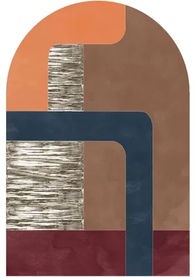 Produktbild von Vorgekleisterte Vliestapete mit großformatigen Wandbildern – ABSTRAKTES TREPPENBOGEN-TREPPENBILD – 180 x 120 cm