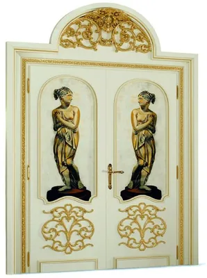 Produktbild von Casa Padrino Luxus Barock Doppel Wohnungstür Weiß / Gold 221 cm - Italy