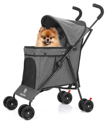 Image de Poussette pliante 3-en-1 pour chiens et chats, grande capacité