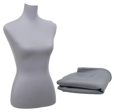 Obrázek produktu pro Náhradní potah pro krejčovskou panenku HWC-Q24, látkový potah na krejčovskou panenku, látka/textil  šedý