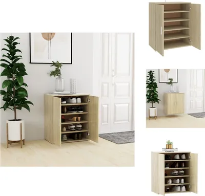 Image de vidaXL Armoire à chaussures Chêne Sonoma 60x35x70 cm Bois composite - Étagères et armoires à chaussures