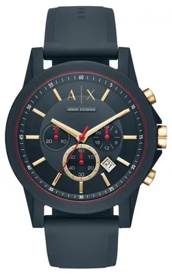 Obrázek produktu pro Armani Exchange AX1335 OUTERBANKS Pnsk gumov hodinky Chrono Grey
