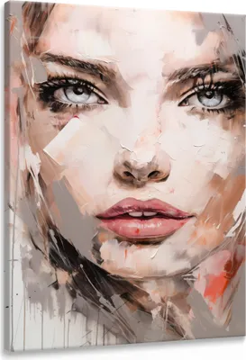 Produktbild von Muralo Leinwandbild Canvas Wandbild Frau GESICHT Porträt Malarei Abstraktion Wohnzimmer 70 cm x 100 cm