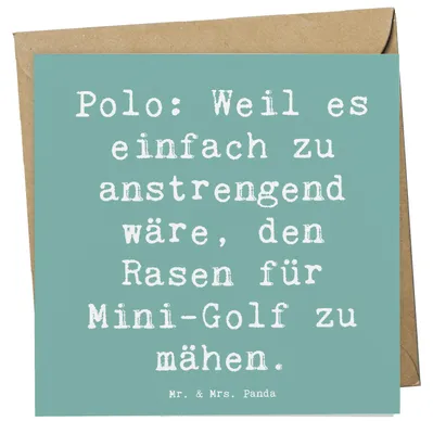 Produktbild von Mr. & Mrs. Panda Grußkarte Spruch Polo Spaß - Meeresbrise - Geschenk, Ausdauer, faltkarte, Sportler, Glückwunschkarte, anlasskarte, Polospieler, Ballspiel, Teamsport