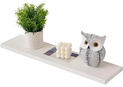 Zdjęcie produktu dla Półka wisząca, biały dąb, solidne drewno, 40 cm, do łazienki, kuchni, salonu, biura